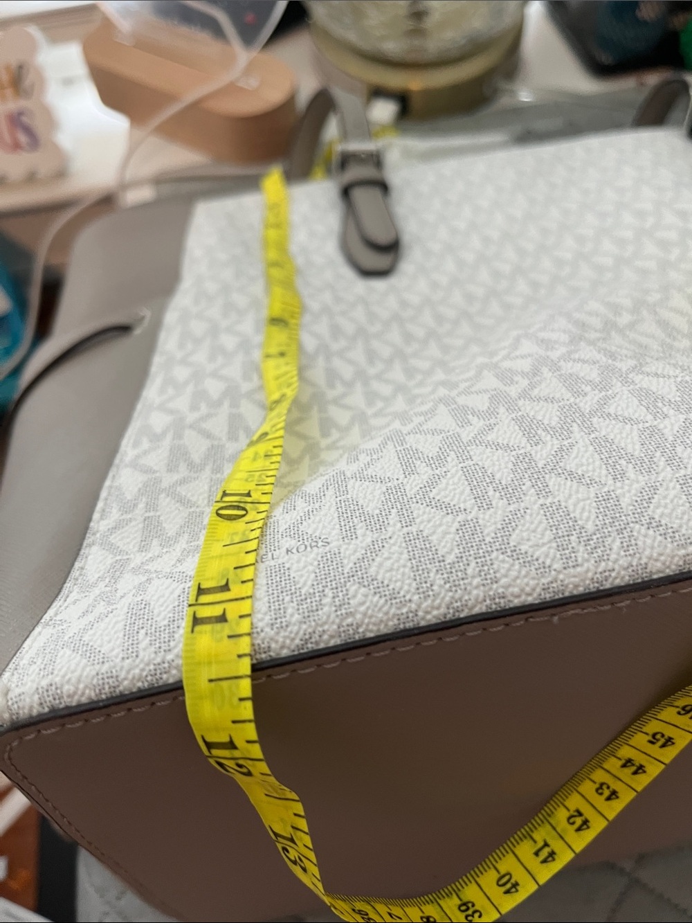 Michael Kors Gray MK Signature Tote with Dark Gray Trim - Picture 8 of 10